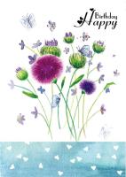 Opakowanie Karnet B6 MR-16-15 Naklejany cekiny Urodziny kwiat