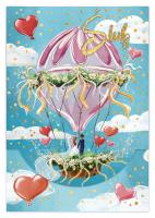 Opakowanie Karnet B6 ślub balon ślubny pionowy z kieszonką