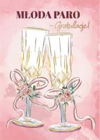 Opakowanie Karnet B6 Ślub z kieszonką - Kieliszki