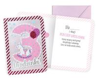 Opakowanie Karnet B6 Urodziny 3 dziewczynka