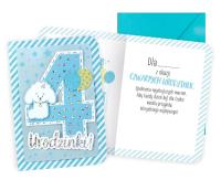 Opakowanie Karnet B6 Urodziny 4 chłopiec