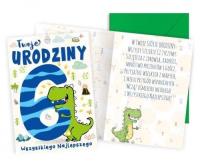Opakowanie Karnet B6 Urodziny 6 dinozaur