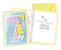 Opakowanie Karnet B6 Urodziny 7 dziewczynka