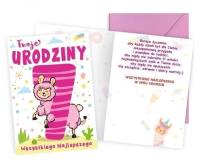 Opakowanie Karnet B6 Urodziny 7 lama