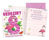 Opakowanie Karnet B6 Urodziny 8 flaming