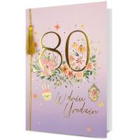 Opakowanie Karnet B6 Urodziny 80