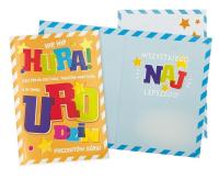 Opakowanie Karnet B6 Urodziny Hip, Hip, Hura