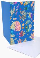 Opakowanie Karnet B6 YG-20-B109 złocony Koralowce niebieski