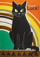 Opakowanie Karnet B6 z kopertą Czarny kot Good Luck Vintage