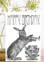 Opakowanie Karnet B6 z kopertą Urodziny Grający zając