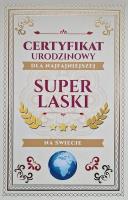 Opakowanie Karnet Certyfikat Urodzinowy Super Laski