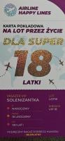 Opakowanie Karnet karta pokładowa 18 urodziny damskie