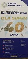 Opakowanie Karnet karta pokładowa 40 urodziny męskie