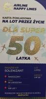 Opakowanie Karnet karta pokłądowa 50 urodziny męskie