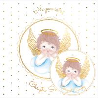 Opakowanie Karnet KW Chrzest Aniołek na chmurce