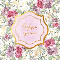 Opakowanie Karnet KW Najlepsze życzenia różowy