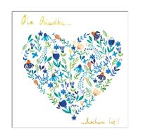 Opakowanie Karnet KW Serce kwiatowe Dziadek