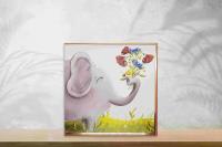 Opakowanie Karnet KW Słoń z bukietem