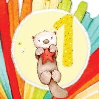 Opakowanie Karnet kwadrat CL4201_PO Urodziny 1 roczek