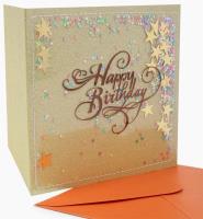 Opakowanie Karnet kwadrat NMH-005 konfetti Urodziny złote