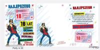 Opakowanie Karnet Party naklejany B6+koperta Urodziny 18 wz20