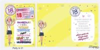 Opakowanie Karnet Party naklejany B6+koperta Urodziny 18 wz21