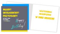 Opakowanie Karnet QR-005 Urodziny (młody, inteligentny,...