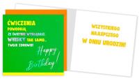 Opakowanie Karnet QR-006 Urodziny ( ćwiczenia, whisky...)