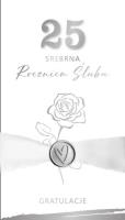 Opakowanie Karnet Rocznica Ślubu 25 - srebrna