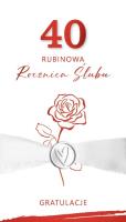 Opakowanie Karnet Rocznica Ślubu 40 - rubinowa