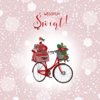 Opakowanie Karnet Swarovski kwadrat CL3504_PO Święta Rower