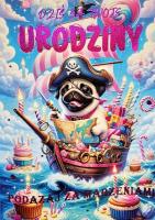 Opakowanie Karnet Urodzinki Mops 3K