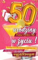 Opakowanie Karnet Urodzinowy 50 + naklejka