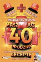 Opakowanie Karnet Urodzinowy z receptą 40