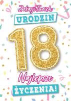 Opakowanie Karnet Urodziny 18