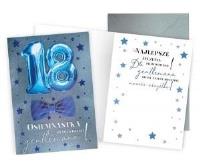Opakowanie Karnet Urodziny 18 niebieski
