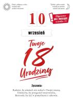 Opakowanie Karnet Urodziny 18 wymienne cyfry