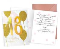 Opakowanie Karnet Urodziny 18 złote balony