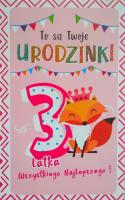 Opakowanie Karnet Urodziny 3 dziewczynka 2K - 070