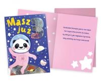 Opakowanie Karnet Urodziny 3 dziewczynka kosmos