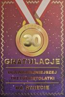 Opakowanie Karnet Urodziny 30 medal damskie