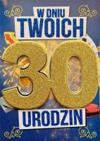 Opakowanie Karnet Urodziny 30 męskie