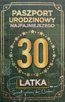 Opakowanie Karnet Urodziny 30 Nowy paszport męskie