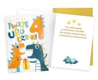 Opakowanie Karnet Urodziny 4 dinozaury