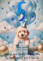 Opakowanie Karnet Urodziny 5 3K