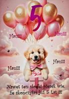 Opakowanie Karnet Urodziny 5 3K