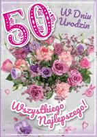 Opakowanie Karnet Urodziny 50