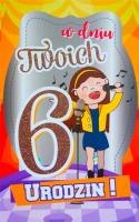 Opakowanie Karnet Urodziny 6 dziewczynka 2K - 076