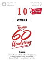 Opakowanie Karnet Urodziny 60 wymienne cyfry