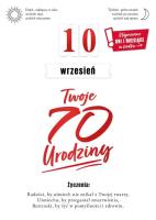 Opakowanie Karnet Urodziny 70 wymienne cyfry